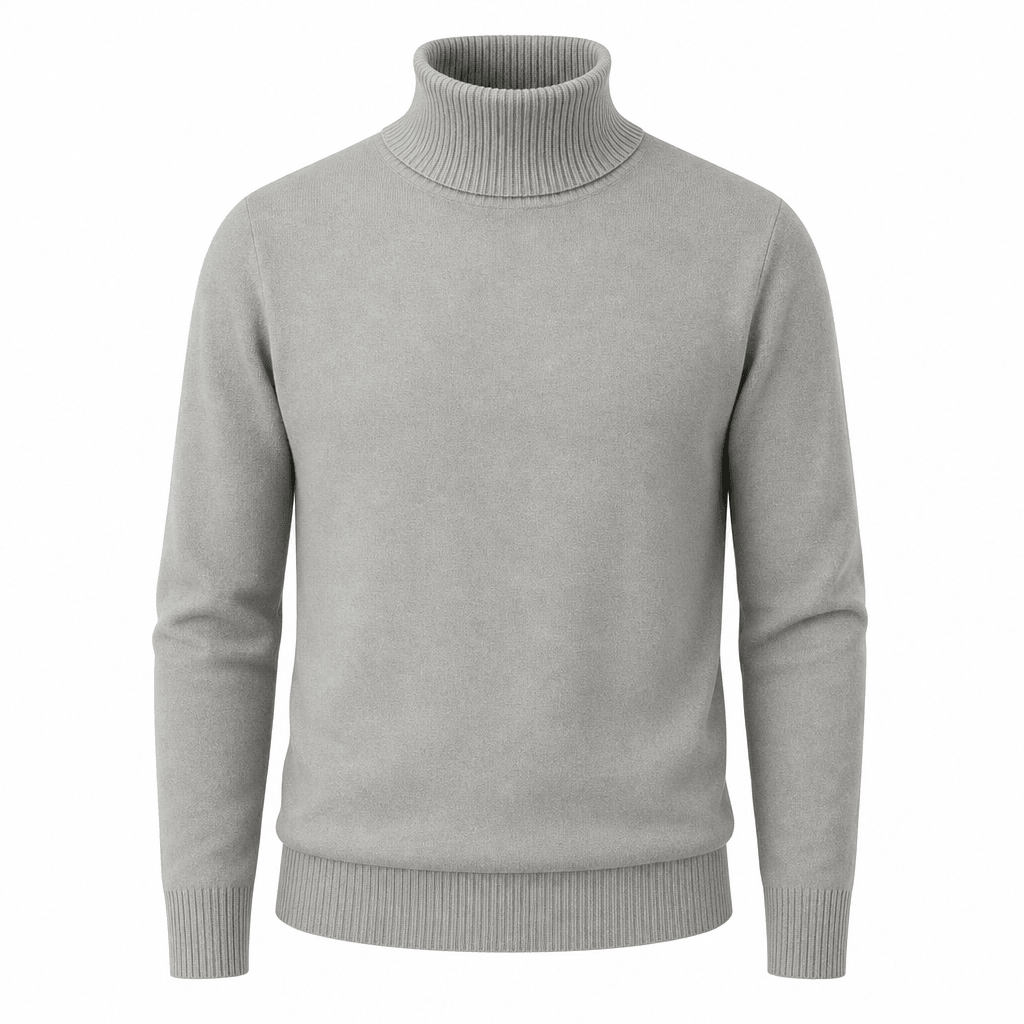 Pull col roulé homme cachemire doux hiver