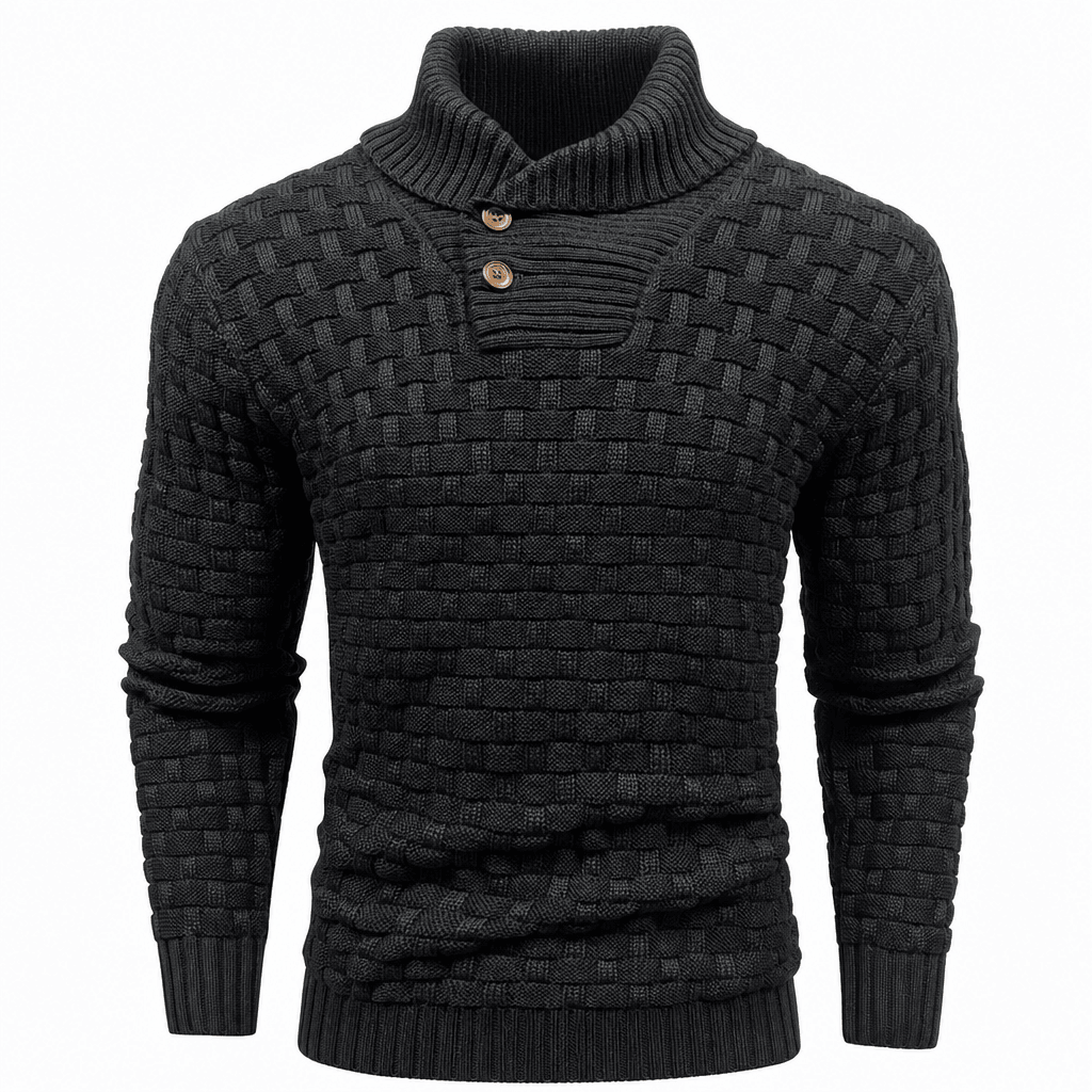 Pull maille homme élégant col rond manches longues