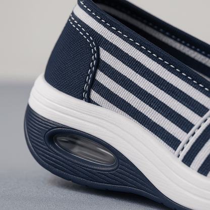 Chaussures femme slip-on tissu respirant semelle amortissante