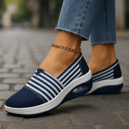 Chaussures femme slip-on tissu respirant semelle amortissante