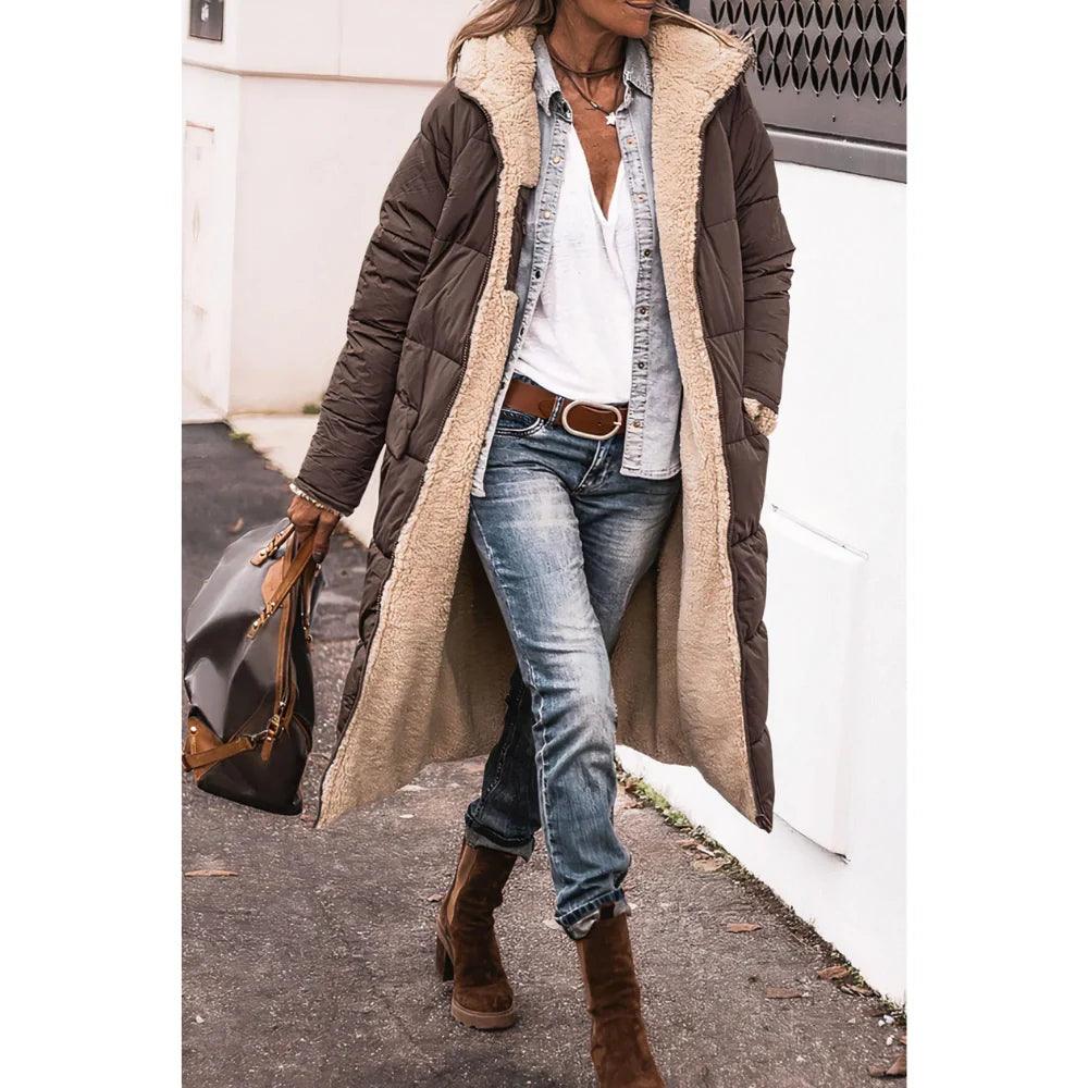 Parka longue femme imperméable capuche hiver chaude