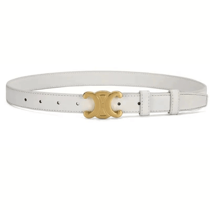 Ceinture cuir synthétique boucle métal dorée largeur 2,5 cm ajustable