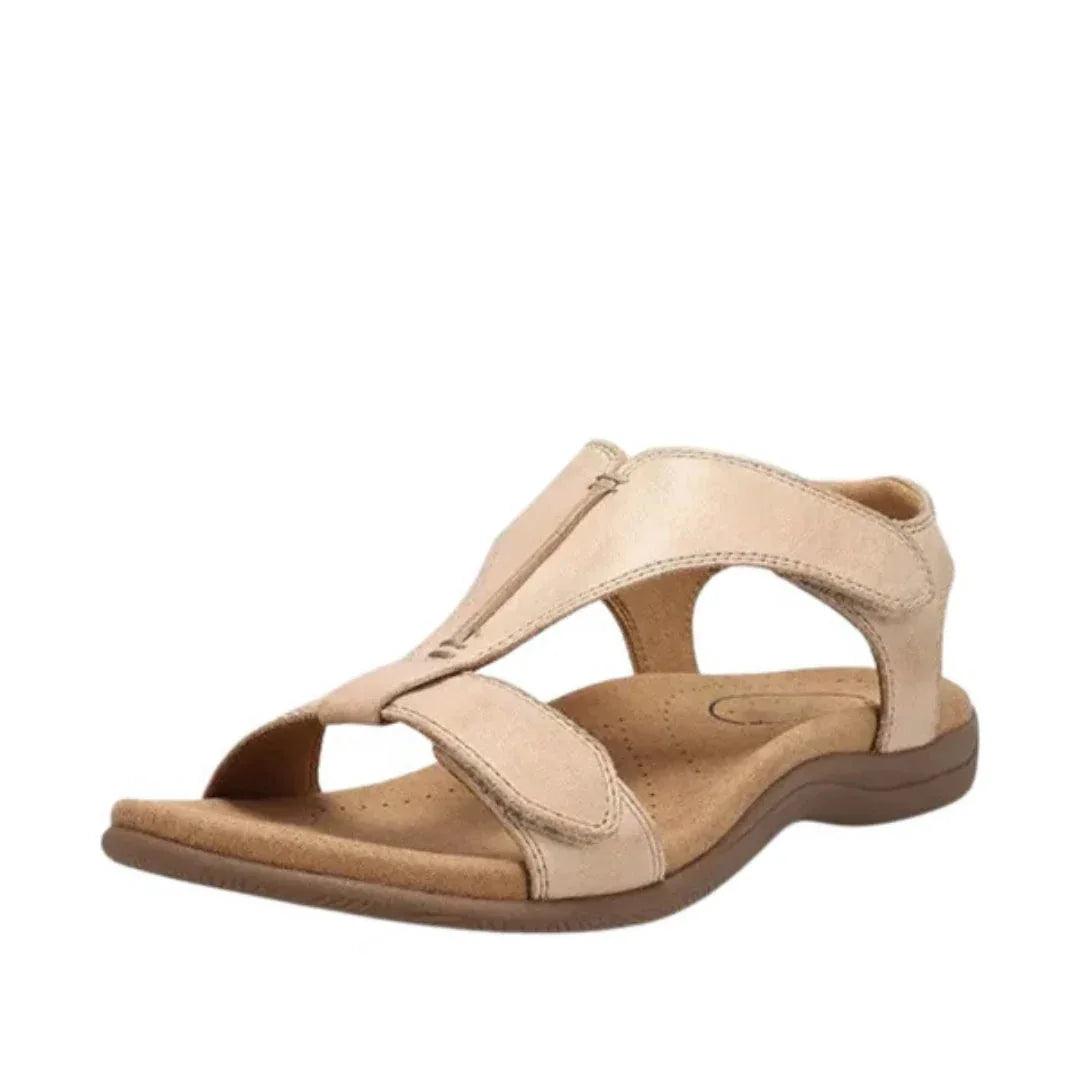 Sandales femme confort corail à bride velcro ajustable et semelle ergonomique antidérapante - Parisola