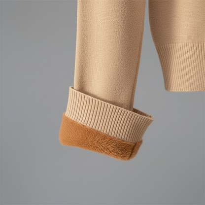 Pull col roulé femme polaire chaud manches longues