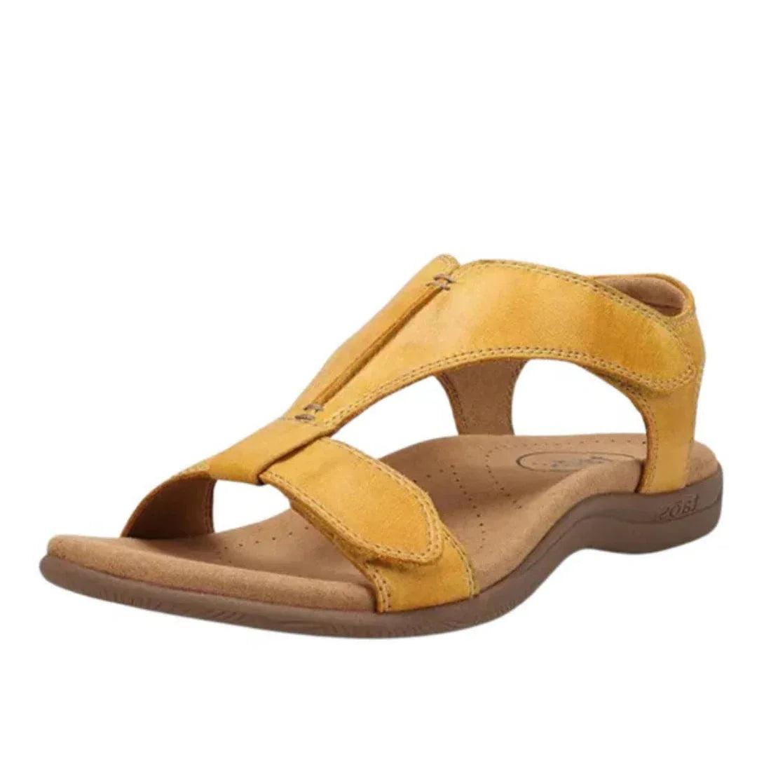 Sandales femme confort corail à bride velcro ajustable et semelle ergonomique antidérapante - Parisola