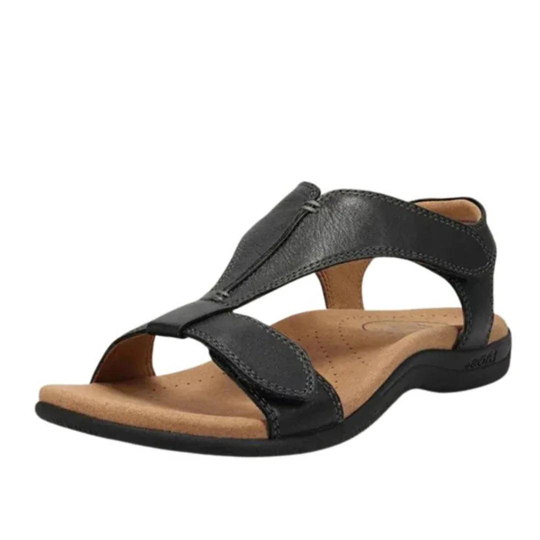 Sandales femme confort corail à bride velcro ajustable et semelle ergonomique antidérapante - Parisola