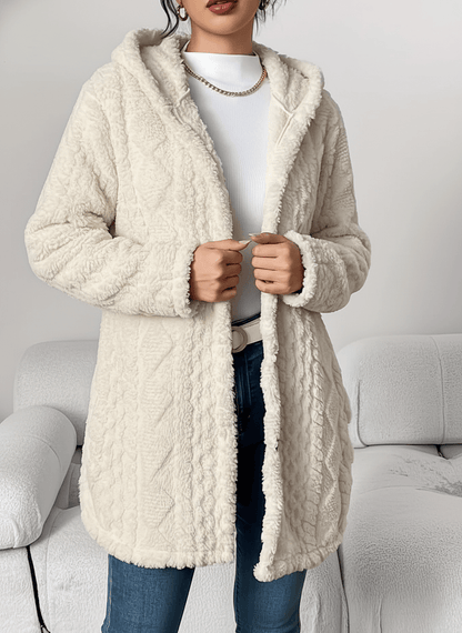 Cardigan polaire femme avec capuche coupe confortable