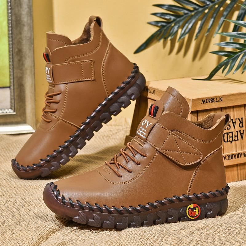 Chaussures femme cuir synthétique semelle caoutchouc fermeture ajustable