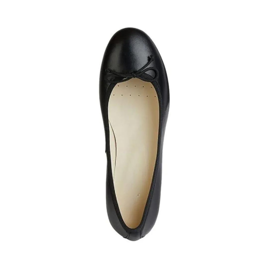 Ballerines femme en cuir souple, bout rond et nœud décoratif, semelle antidérapante - Parisola