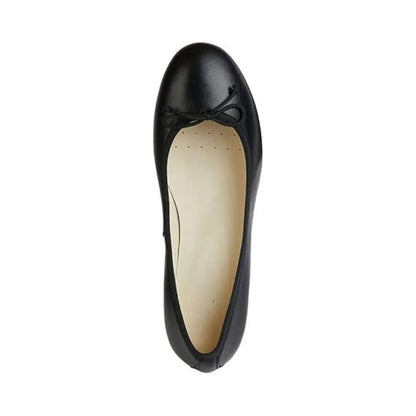 Ballerines femme en cuir souple, bout rond et nœud décoratif, semelle antidérapante - Parisola
