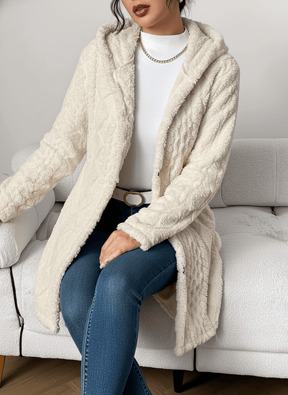 Cardigan polaire femme avec capuche coupe confortable