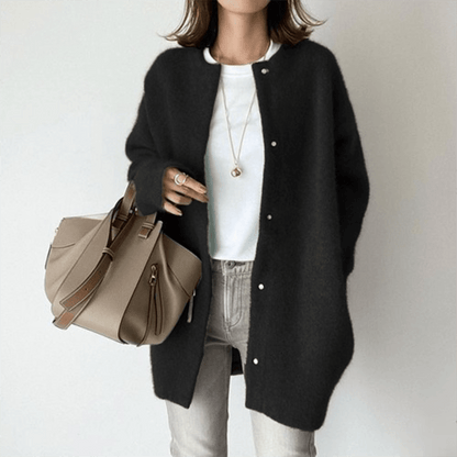Gilet femme élégant maille tricotée coupe ajustée automne hiver