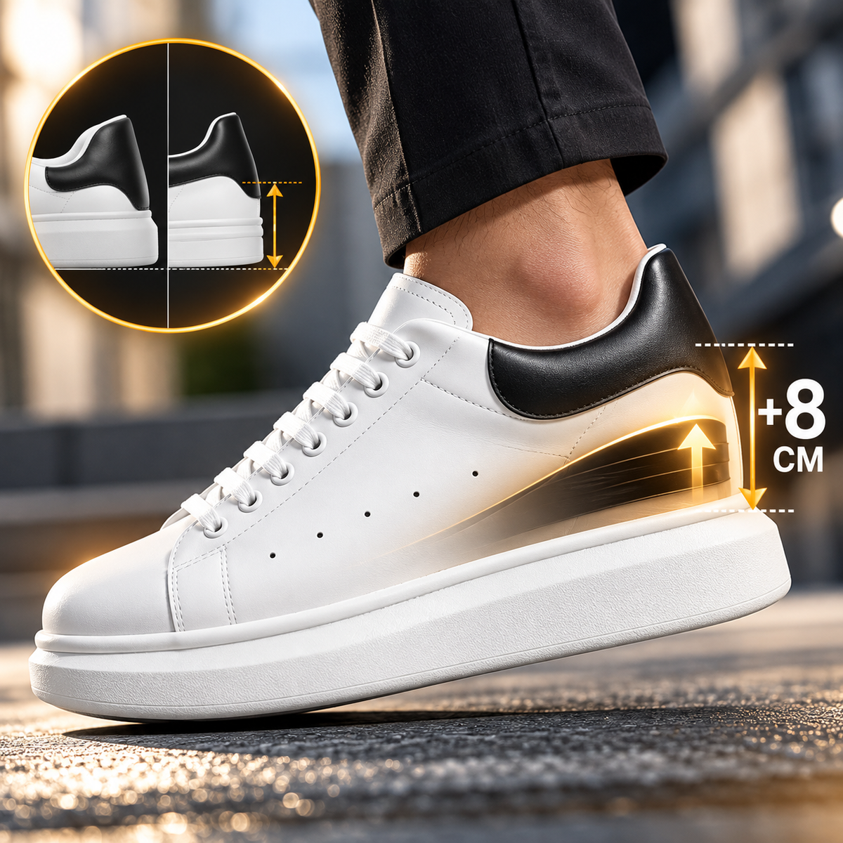 Sneakers Rehaussantes Homme +8cm