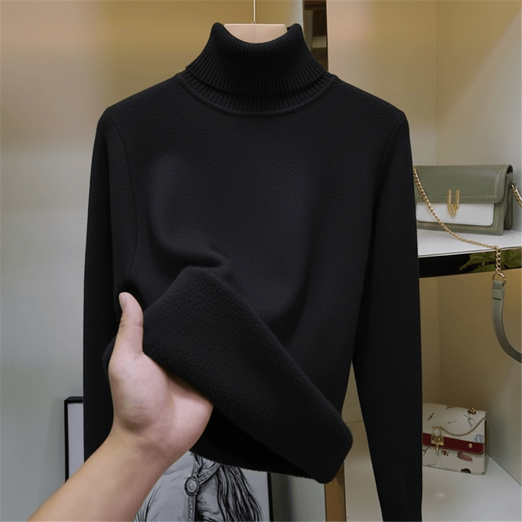 Pull col roulé femme polaire chaud manches longues