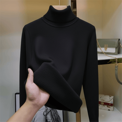Pull col roulé femme polaire chaud manches longues