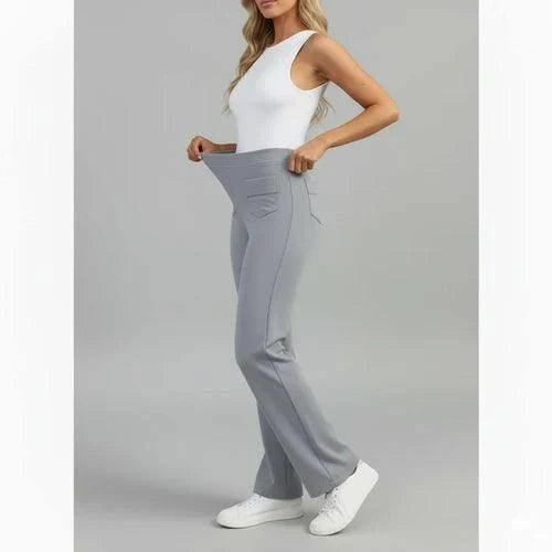 Pantalon femme taille haute élégant confort