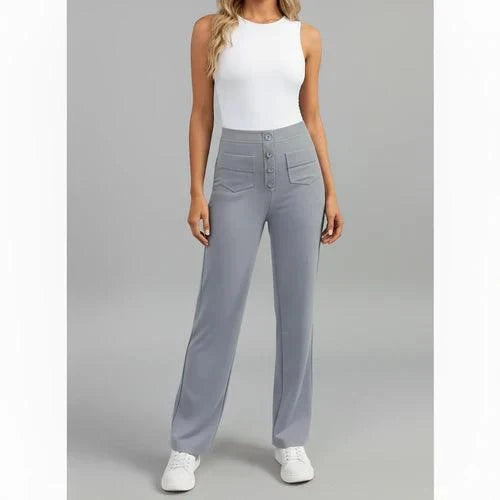 Pantalon femme taille haute élégant confort