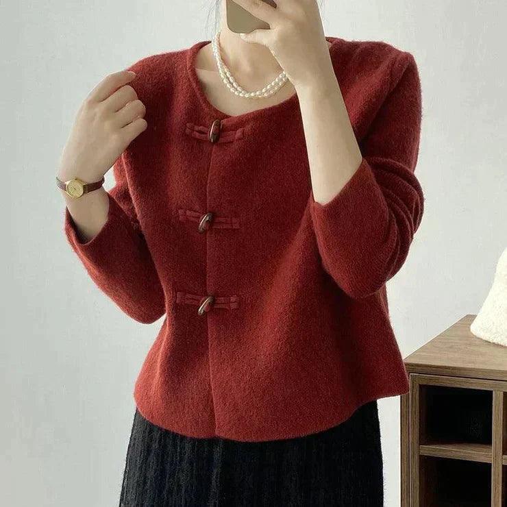 Pull tricoté femme mailles douces col rond manches longues