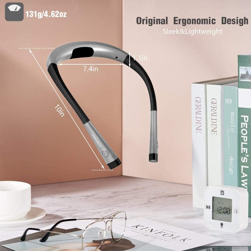 Lampe de lecture LED rechargeable 6 niveaux 3 températures bras flexible anti-scintillement