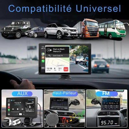Autoradio CarPlay sans fil écran tactile IPS 9 po Bluetooth 5.0 Wi-Fi double bande Android Auto