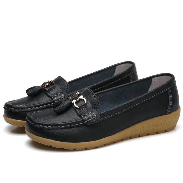 Mocassin orthopédique femme cuir synthétique semelle EVA slip-on