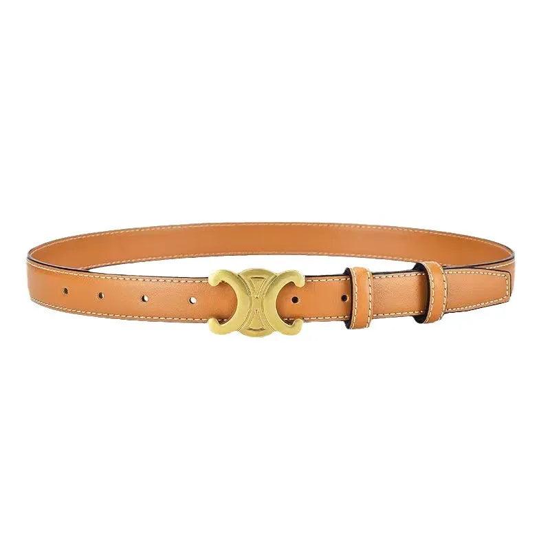 Ceinture cuir synthétique boucle métal dorée largeur 2,5 cm ajustable