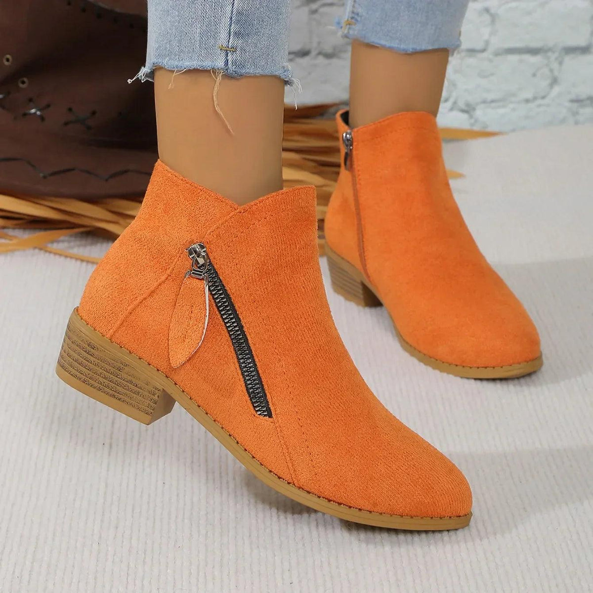 Bottines courtes femme suède semelle EVA caoutchouc antidérapant