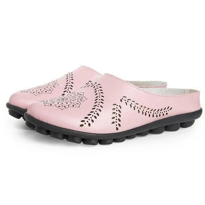 Ballerine femme cuir slip-on semelle caoutchouc antidérapante légère
