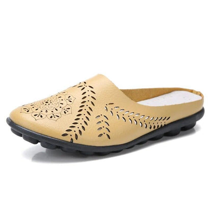 Ballerine femme cuir slip-on semelle caoutchouc antidérapante légère