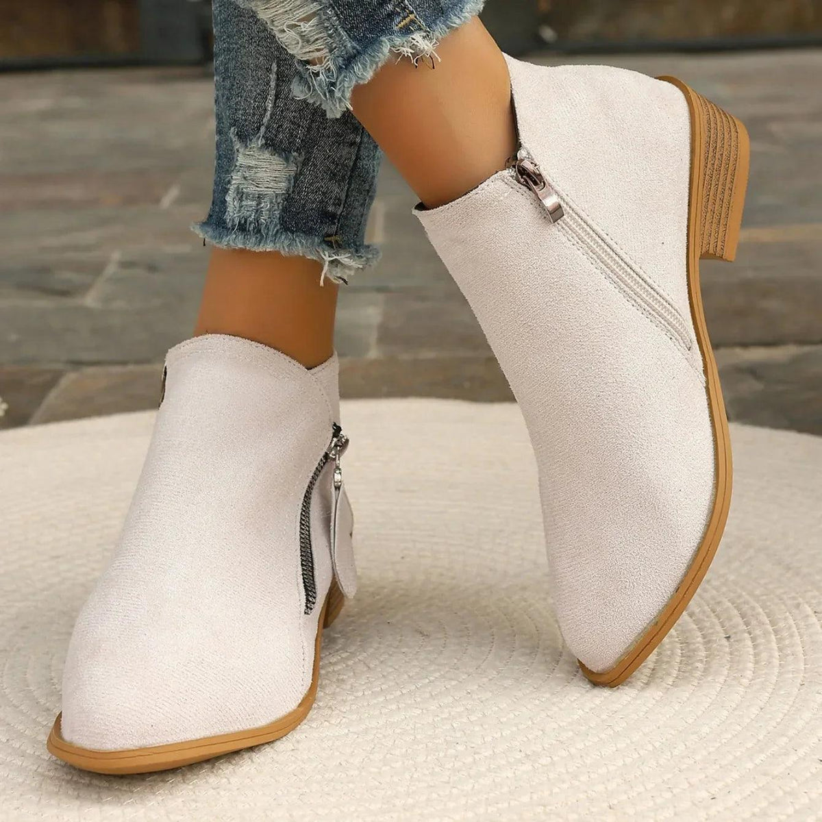 Bottines courtes femme suède semelle EVA caoutchouc antidérapant