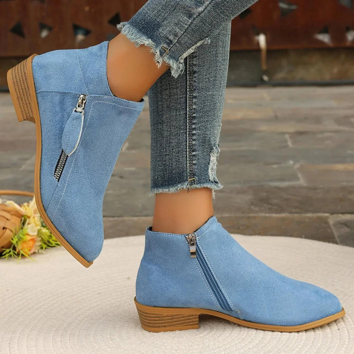 Bottines courtes femme suède semelle EVA caoutchouc antidérapant