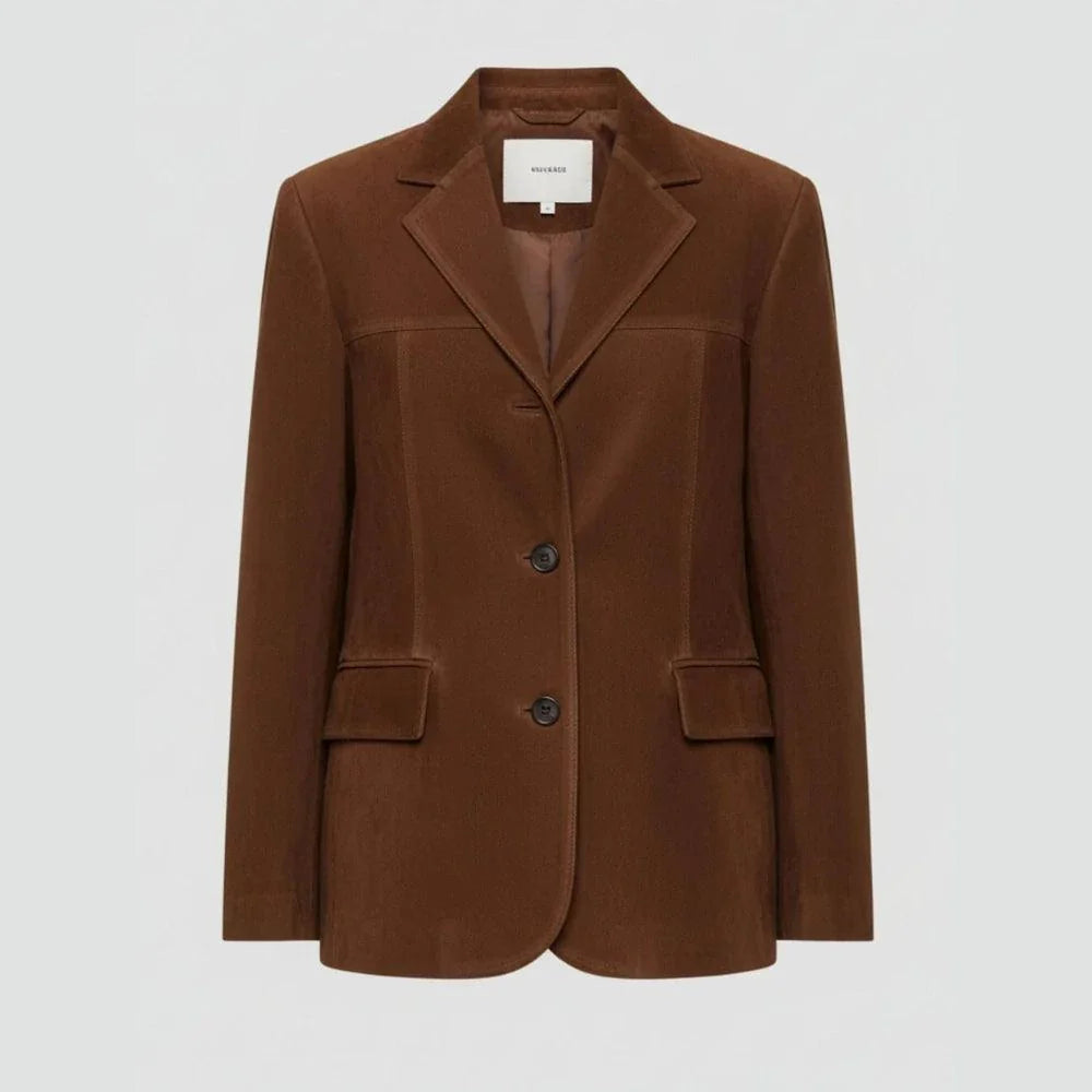 Veste daim femme suédine douce fermeture zippée
