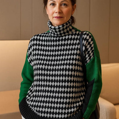Pull femme moderne col rond manches longues confortable