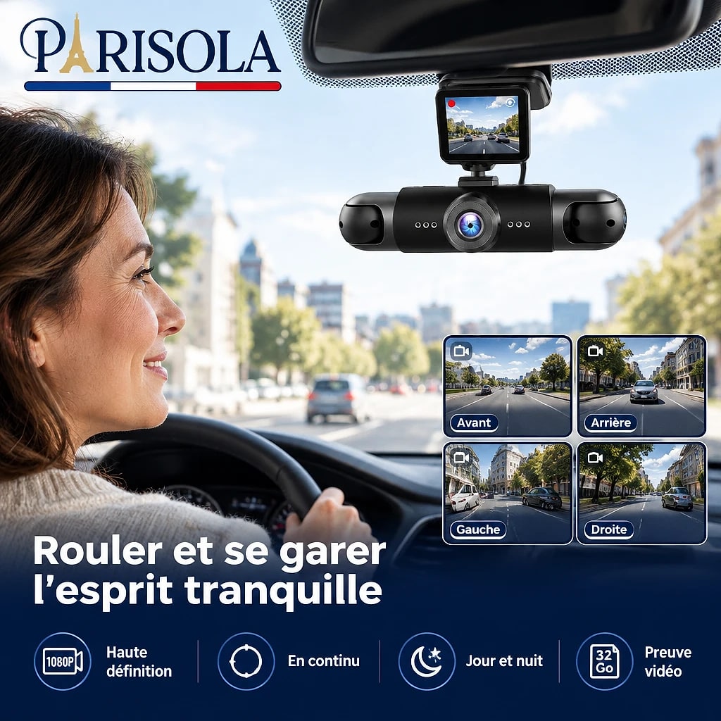 Dashcam Voiture 360° Vision Nocturne