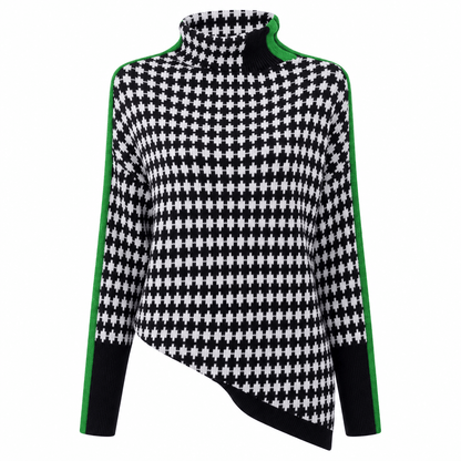 Pull femme moderne col rond manches longues