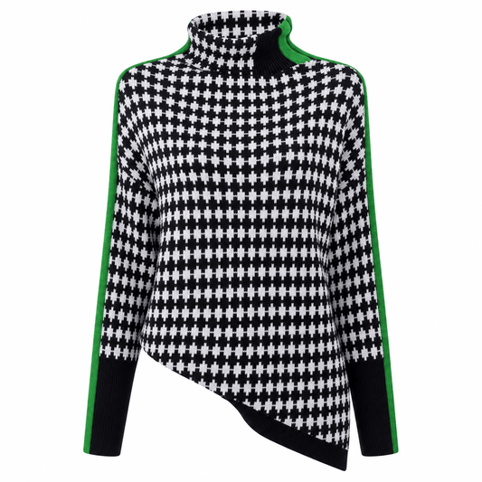 Pull femme moderne col rond manches longues