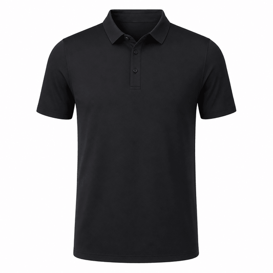 Polo homme soie col boutonné manches courtes