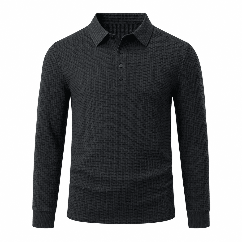 Polo homme texturé col chemise élégant