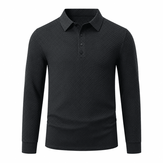 Polo homme texturé col chemise élégant
