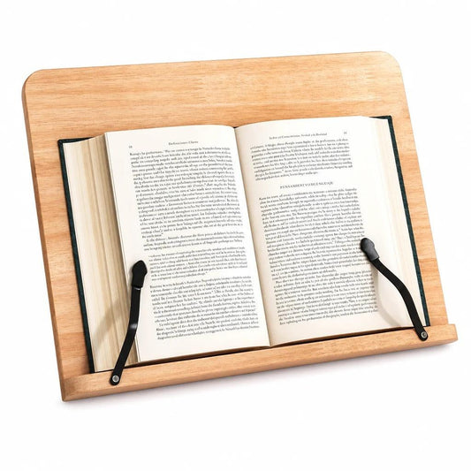 Support tablette bois pin naturel 5 inclinaisons pliable livres partitions 28x20 cm