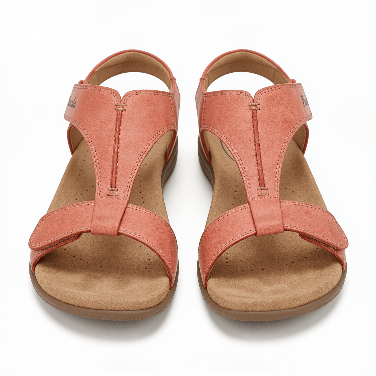 Sandales Ouvertes Femme Bride Velcro Corail Jaune Noir – fond blanc