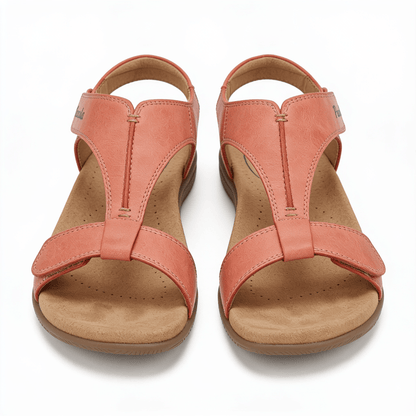 Sandales Ouvertes Femme Bride Velcro Corail Jaune Noir – fond blanc