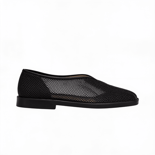 Loafers Femme en Maille Respirante - Bout Carré - Semelle Caoutchouc - Sans Lacets – fond blanc