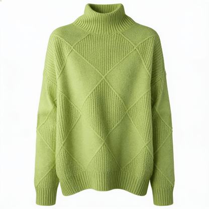 Luxe Émeraude – pull chaud femme – fond blanc