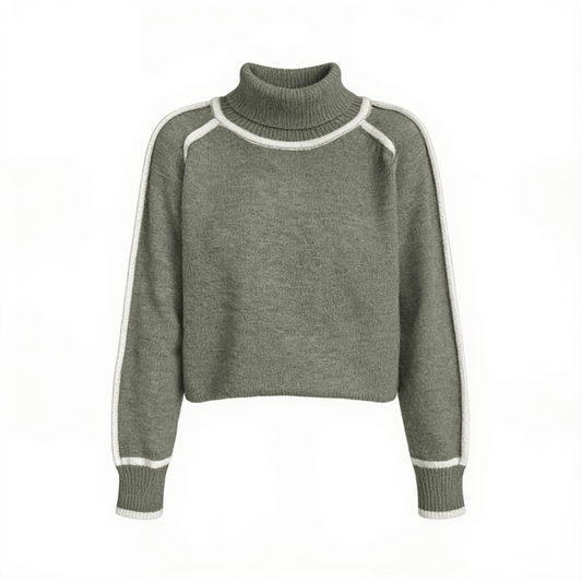 Élégance Pure – pull col roulé – fond blanc