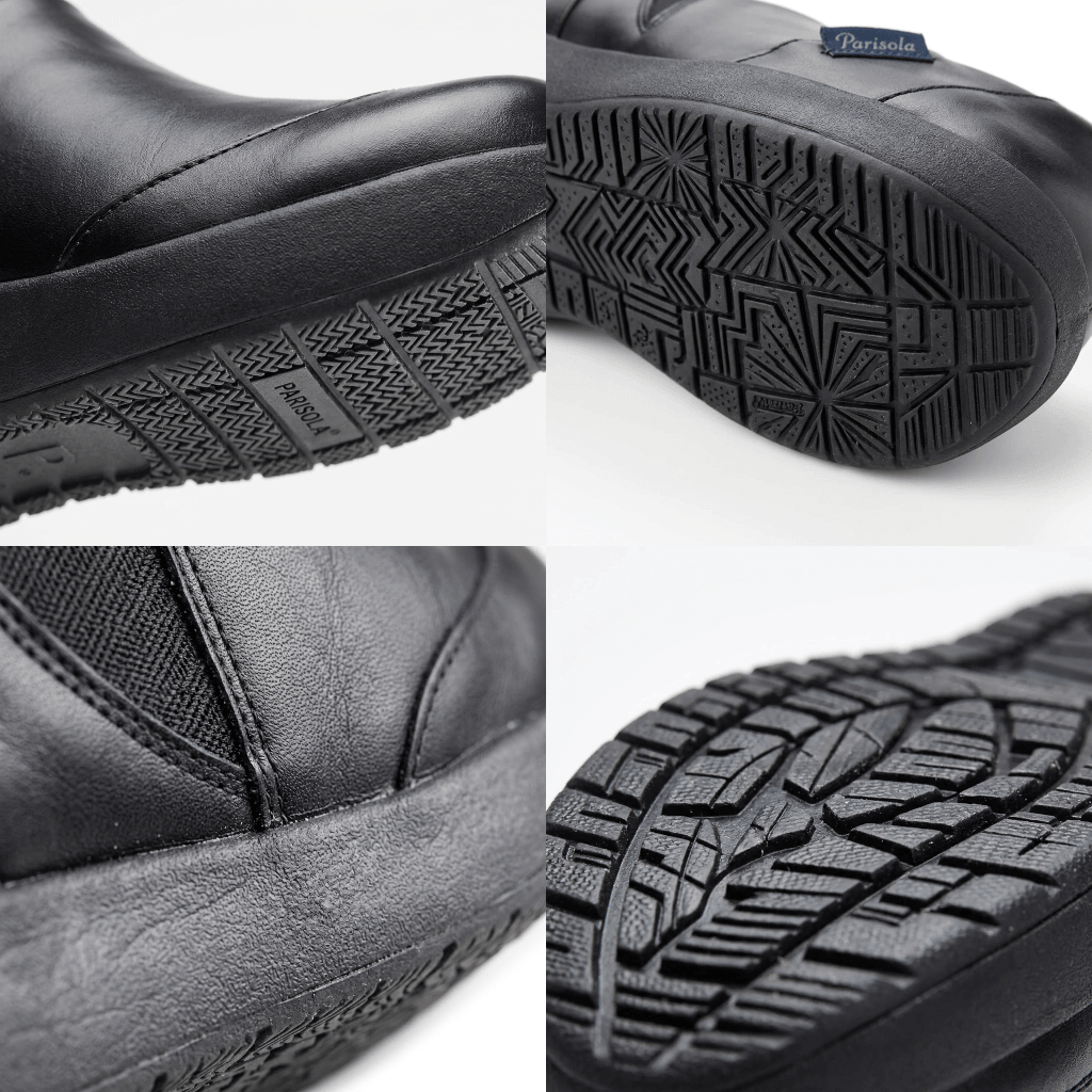 Chaussures de service femme slip-on noires semelle antidérapante