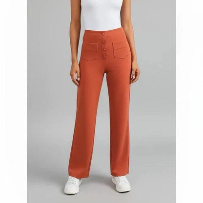 Pantalon femme taille haute élégant confort