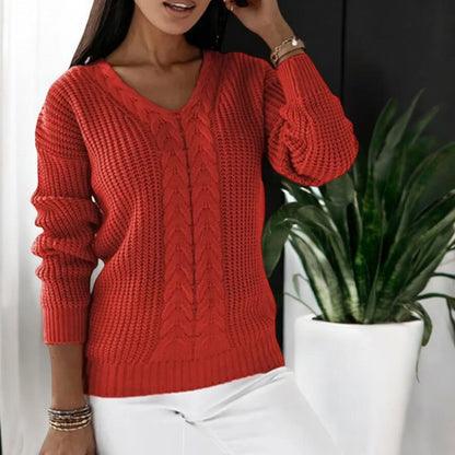 Pull tricoté femme maille douce manches longues coupe semi-ajustée
