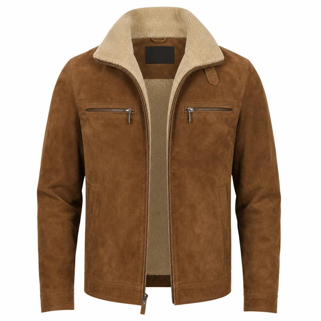Veste homme suède douce froide coupe classique