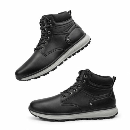 Bottes homme mi-montantes cuir synthétique semelle EVA caoutchouc